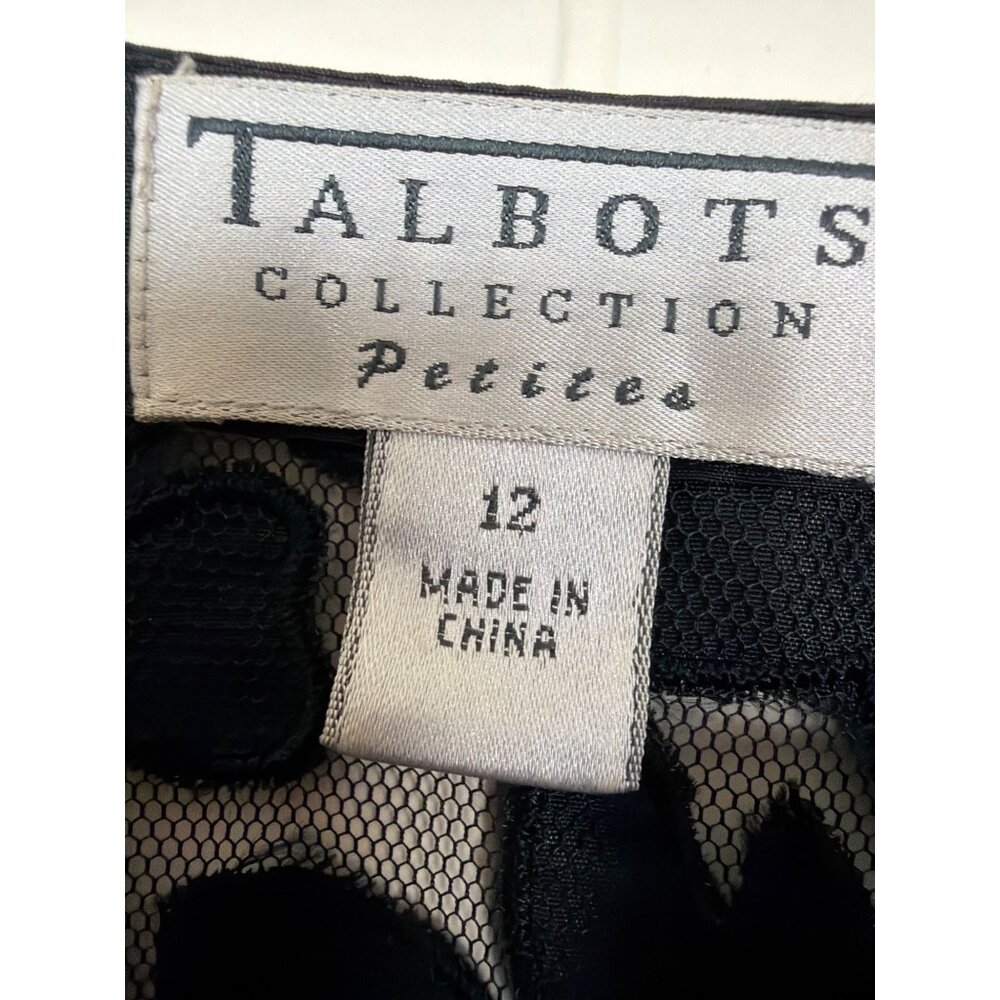Talbots Collection Petite Black Sheer Lace Open Front Topper Size 12 P - Picture 6 of 16